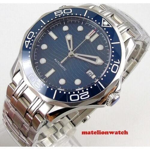 Bliger 41mm automatic mens wristwatch Miyota 8215 NH35 movement Date indicator sapphire glass ceramic bezel luminous