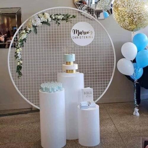 No big circle including)3pcs/set round mental Pedestals Cylinder Stand White round Plinths Gold Plinth Stand yudao1236