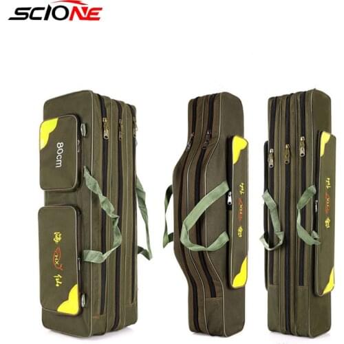 2020 New Waterproof Men Outdoor Fishing Rod Scratchproof Travel Fishing Bag Portable 2/3 Layer Fishing Tackle Bag XA194G