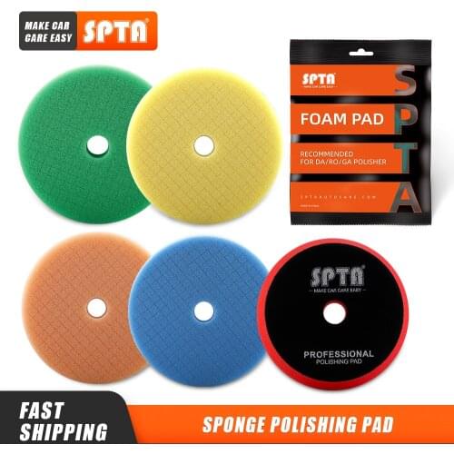 Single Sale) SPTA 3"(80mm)/5"(125mm)/6"(150mm) Car Spong Buffing Polishing Pads & Buffing Pads For DA/RO/GA Car Buffer Polisher