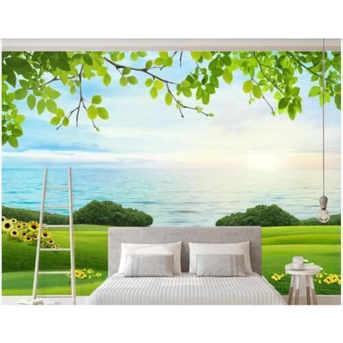 Custom photo 3d wallpaper Blue sky and white clouds grassland natural scenery home decor 3d wall murals wallpaper for walls 3 d