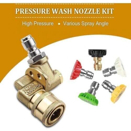 4500PSI Connector Car Washing Nozzles Metal Jet Lance Nozzle High Pressure Washer Spray Nozzle 6pcs/Set 1/4" Portable Washing