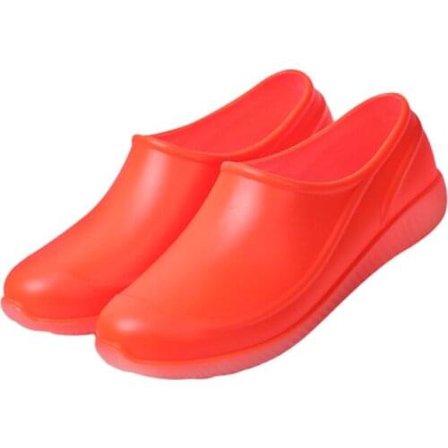 Rain Boots Women Waterproof PVC Rain Shoes Garden Kitchen Wash Work Rubber Women Rainboots Short Low Soft Slip Water Flat Boots