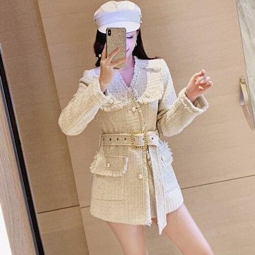 Wool Jacket Temperament Tweed Womens Winter Trend New Retro Gentle Wind Popular Woolen Coat