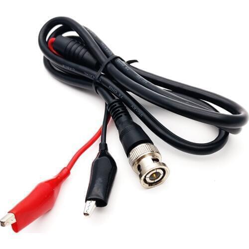 1pcs BNC Male Plug to Dual Alligator Clip Oscilloscope DIY Test Probe Leads Crocodile Clips Roach Clip Cable