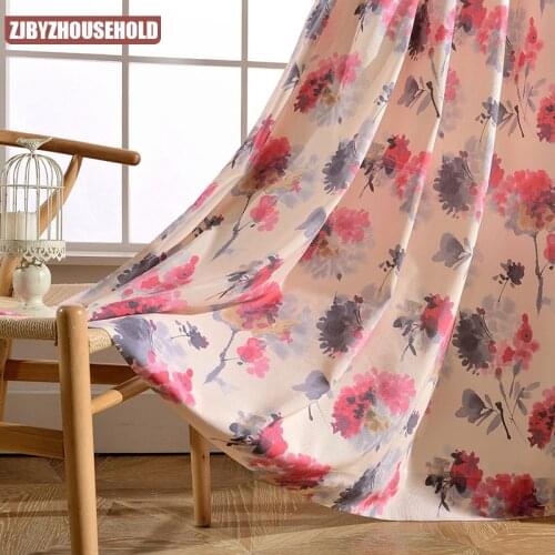 Fine Terylene Printed Fabric Curtains for Bedroom Pink Girl Curtain Modern Fashion Colour,Curtains for Living Dining Room