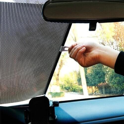 Car Sunshade Window Sunshade Auto Retractable Sun Block Roller Blind PVC Curtain Car Sun Visor Front Windshield Sun Shade