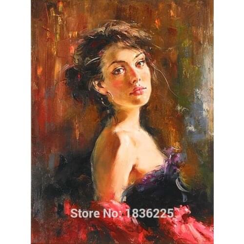 Handmade Women Oil Painting On Canvas Spanish Dancer African American Art Portrait Wall Art Famous Reproduction Painting
