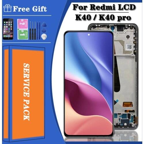 New 6.67"Original For Xiaomi Redmi K40 LCD Display Touch Screen Digitizer Assembly With Frame For Xiaomi Redmi K40 Pro Lcd