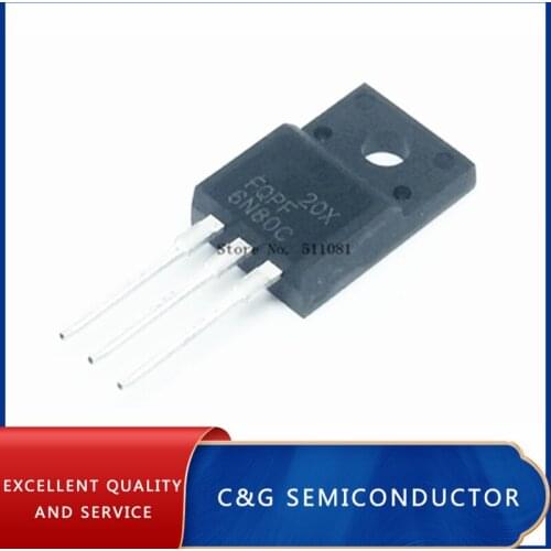 10PCS FQPF6N80C MOSFET N-CH 800V 5.5A TO-220F 6N80