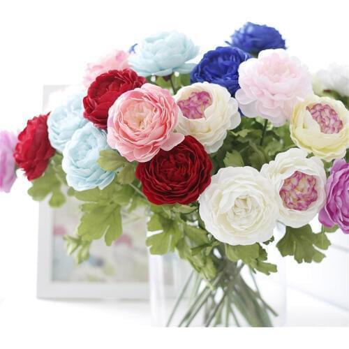 11pcs/lot Multicolor silk flowers High quality Peony flores artificiales artificial flowers for Party Wedding Home Decorative