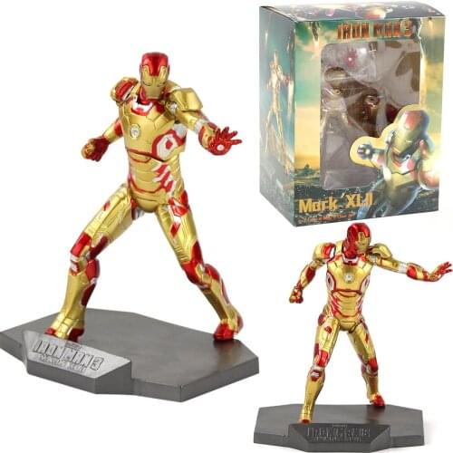 19cm Avengers Super Hero Marvel Iron Man 3 Mark XLII PVC Action Figure Ironman Model Toys Doll