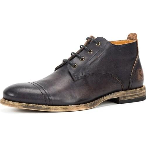 2021 Autumn Wedding Gentleman Brand Flat Handmade Genuine Leather Shoes Mens Martin Boots Chelsea Fashion Shoes High Quality