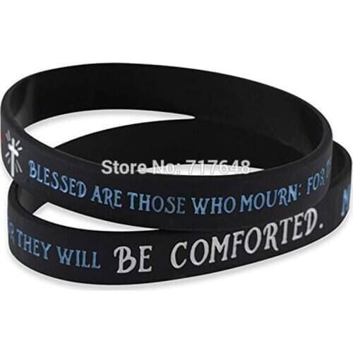 300pcs Bible Verses Matthew 5:4 wristband silicone bracelets free shipping by FEDEX A