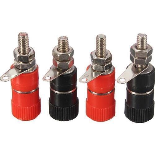 4Pcs Speaker Terminal Binding Post Banana Plug Socket Connector