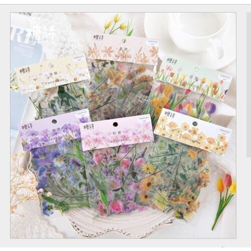 40pcs/pack fragrance Floral Flower wave breeze branch Sticker DIY Scrapbooking Planner diary Decoration index stickers escolar
