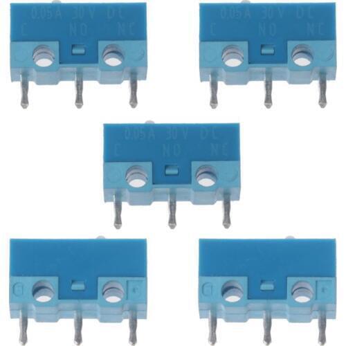 5Pcs Original HUANO White Dot Blue Shell 0.74N Mouse Micro Switch Silver Alloy Contacts 20 Millions Lifetime