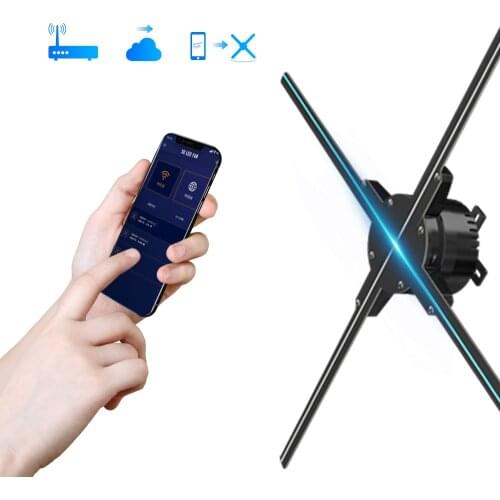 56cm WiFi 3D Hologram Fan Projector 576 LED Beads and 512PX - Support Android and Ios - Holographic 3D Image and Video