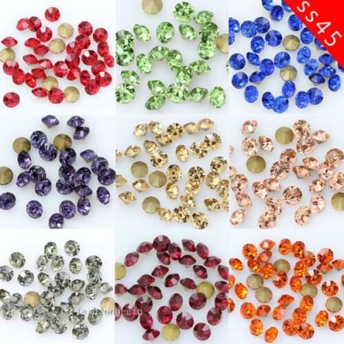 36p ss45 10mm Round sparkling glass stone Diamante Point Back Crystal Rhinestone jewels Diy Embellishment diamond accessorries