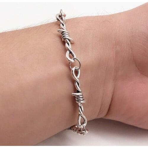 Small Wire Brambles Iron Unisex Choker Bracelet Women Hip-hop Gothic Punk Style Barbed Wire Little Thorns Bracelet Choker Gifts