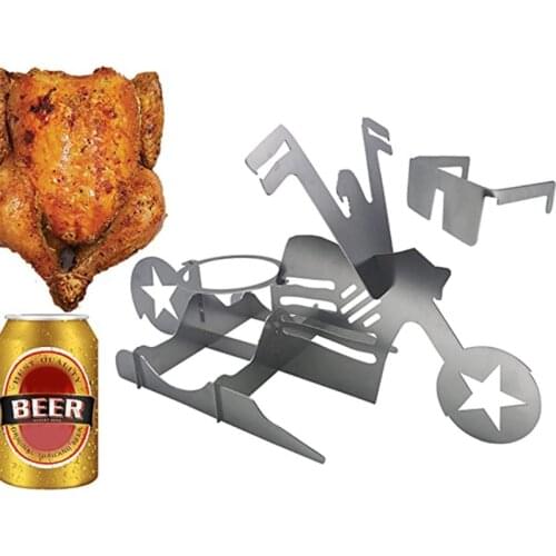 Motorcycle Beer Can Chicken Holder Chicken Roaster Rack for Grill Portable Chicken Roaster BBQ Chicken Rack for Outdoor