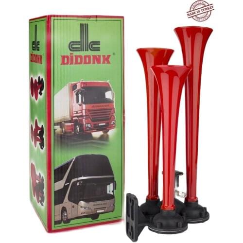 Didonk 3 Tubed Air Horn 26-30-34cm 24V RED