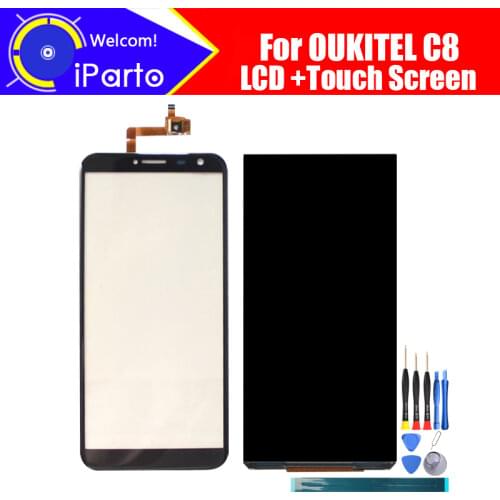 5.5 inch OUKITEL C8 LCD Display+Touch Screen 100% Original Tested LCD+Digitizer Glass Panel Replacement For OUKITEL C8