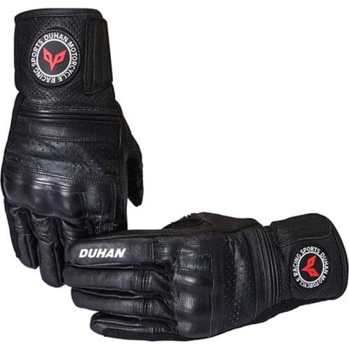DUHAN Motorcycle Gloves Cowhide Leather Racing Motocross Gloves Guantes Moto Men Windproof Riding Glove Full Finger Waterproof