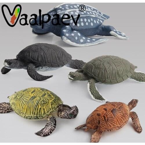 Sea Turtles Leatherback Marine Life Ocean Family Animals Simulation Action Figures Modles Collection Educational Toys For Kids