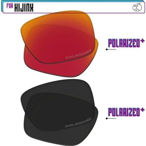 EZReplace Polarized Replacement Lenses for - Oakley Hijinx Sunglasses - BlackPPlus-RedPPlus