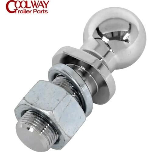 Chrome Hitch Mount Tow Ball 2 Inch Shank Dia Capacity 5000Lbs Coupling Trailer Parts RV Camper Caravan Accessories