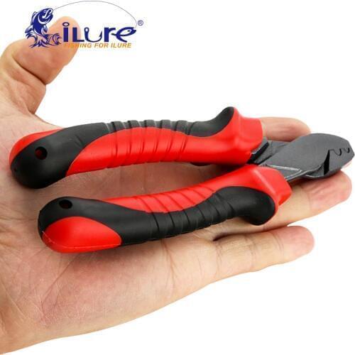 ILure 2019 New High Carbon Steel Fishing Pliers Multi-functional Fishing Crimping Pliers Tool Rubber Handle Tackle Accessory