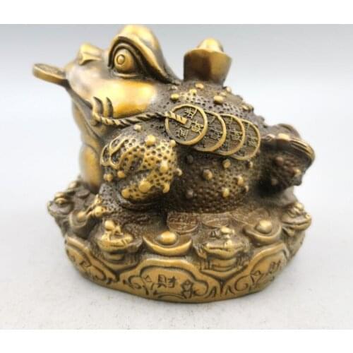 China brass archaize gold toad crafts statue