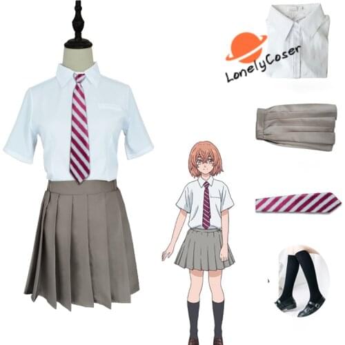 Anime Tokyo Revengers Tachibana Hinata Cosplay Costume JK Uniform Shirt Tie Skirt Socks Suit Short Sleeve School Uniform Outfits