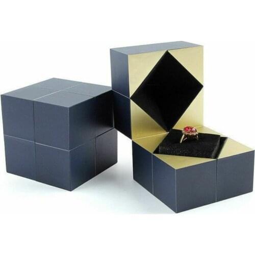 Creative Cube Ring Box Personalized Valentines Day Gift Cube Jewelry Box Ring Box for Display