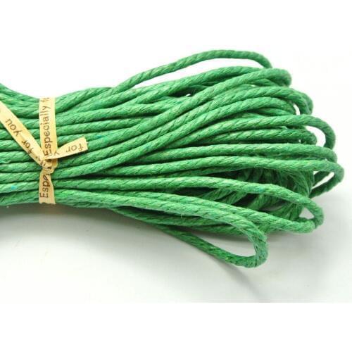 60 Meters Green Twisted Waxed Cotton Cord String Thread Line 2mm