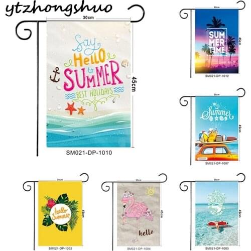 2021 HELLO SUMMER Garden Flag For Home Wedding Birthday Party Decorations Watermelon Banner Linen Crafts DIY Home Decor