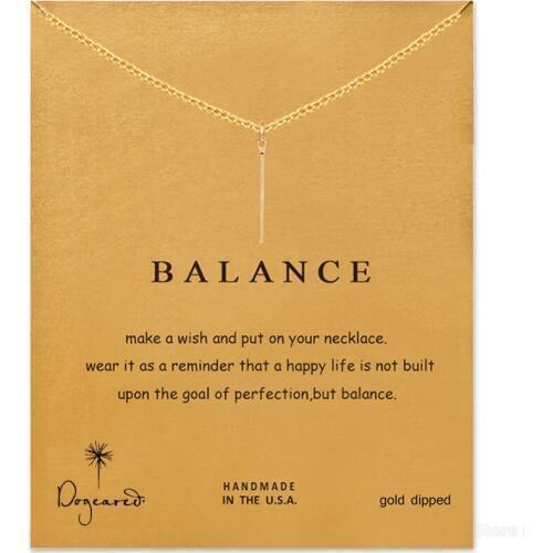 Fashion Wish Card Balance Bars Pendant Necklace Clavicle Chains Fashion Statement Exquisite Necklace For Women Gifts Jewelry