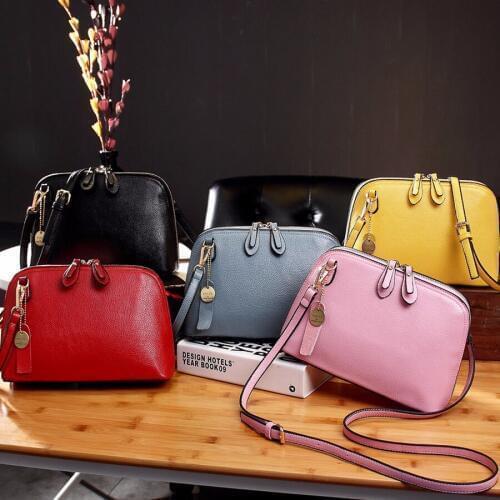 Fashion Solid Leather Small Shell Bags Long Strap Mini Shoulder Bag 2019 New Clutch Cross body Messenger Bags Multicolor Bolsos