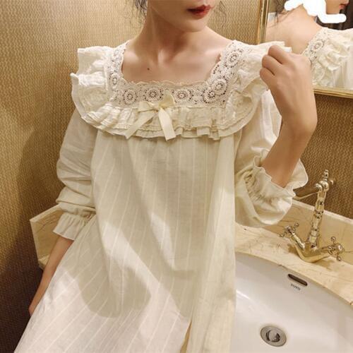 Nightgown Vintage Nightdress Princess Women Sleepwear Dress Nightshirts For Women Nightgown