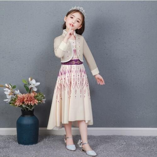2021 New Girls Dresses Long Sleeve Baby Girls Winter Dresses Kids Cotton Clothing Casual Cosplay Costume for 2-10 Years Children