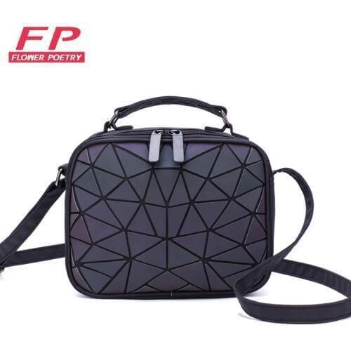 New Women Handbags Geometric Purse Holographic Handbag Luminous Satchel Crossbody Wallet Clutch Totes Bags For Women Camera Bag