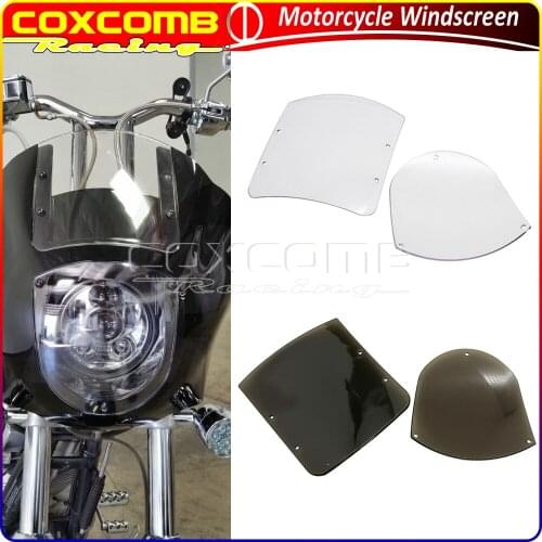 Motorcycle Clear/Smoke Headlight Fairing Replacement Windshield For Harley Sportster XL 88-16 Iron 883 XL883N 2009-2017 Dyna FXR