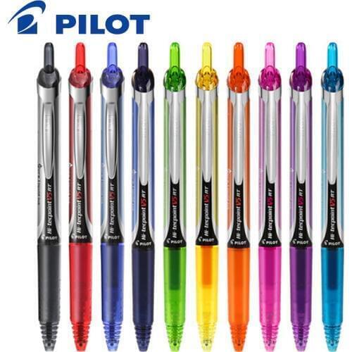 Pilot Gel Pen BXRT-V5 Color Signature Pen 0.5mm Large Capacity Pressability 10 Colors Student Exam Supplies PVC Material