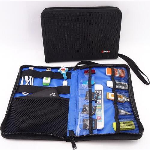 Portable Travel Folding Storage Bag for USB Flash Drives, Cable, U disk, SD Card, Earphone, Digital Accessories Organizer Case