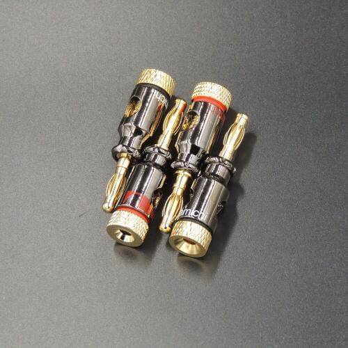Gold Plated Musical Speaker Cable Wire Screw 4mm Banana Plug Connector