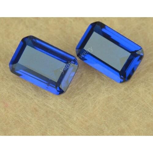 Sale 5A 113# Dark Blue Gems Rectangle Octangle Shape Parallel Step Cut Synthetic Spinel Loose Stone For Jewelry Ring Surface