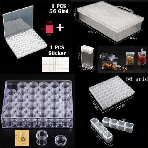 New hot DIY diamond painting tool accessories transparent plastic storage box, square round jewelry storage box, gift box