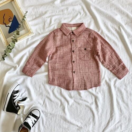 Baby Boys Shirts 2019 Autumn New Long Sleeve Soft Linen Cotton Blouse Kid Clothes for Toddler Boys Blouse Children Tops