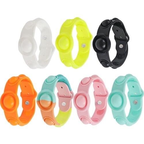 Push Bubble Sensory Fidget Toy Antistress Decompression Wristband Adult Kid Stress Relief Wearable Bracelet Autism Puzzles Toy